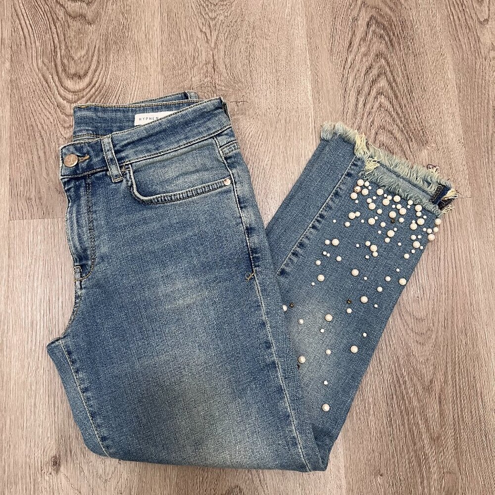 Anthropologie Pilcro and the Letterpress Hyphen Pearl Boyfriend Pearl Jeans 26 p